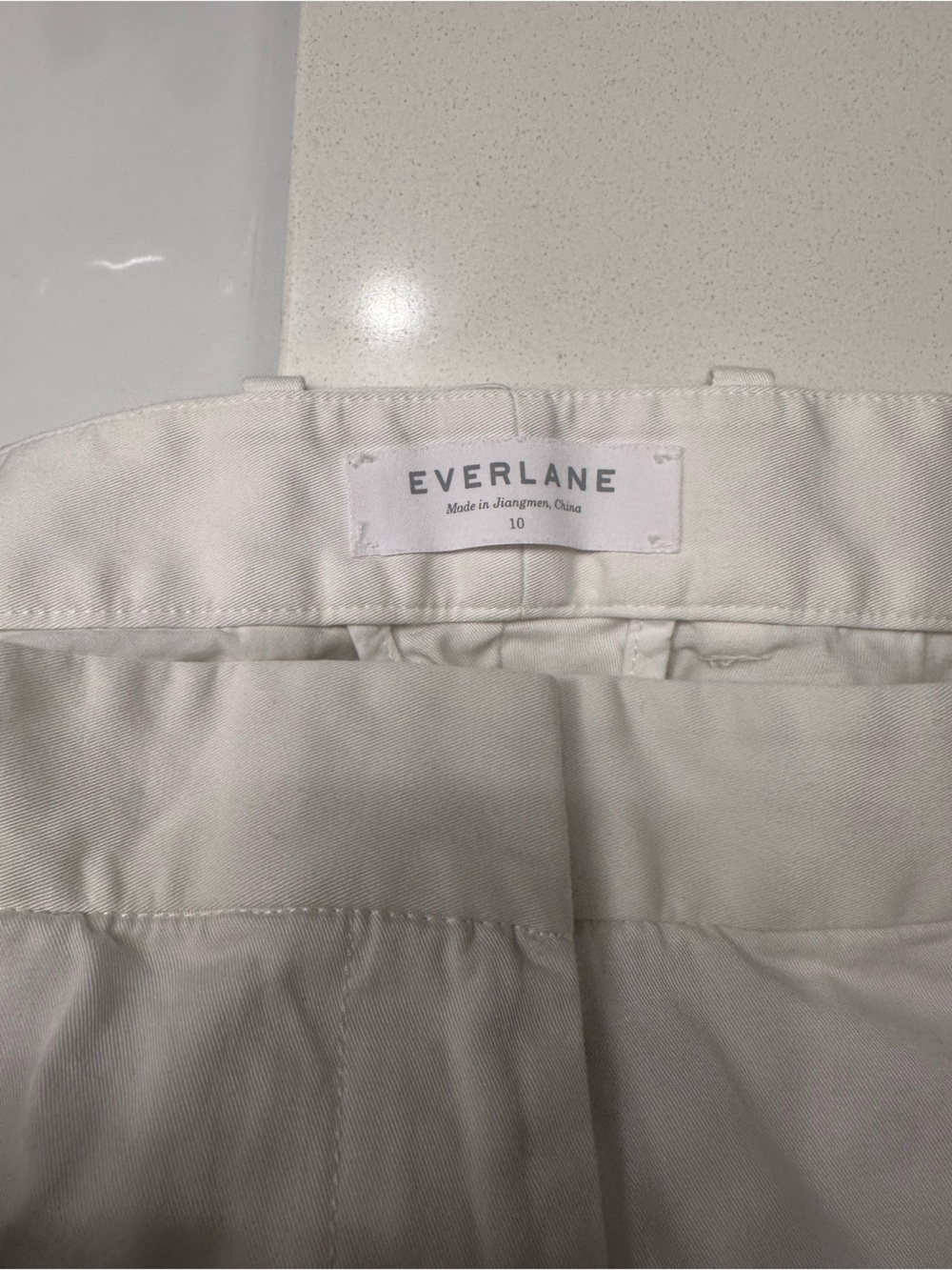 Everlane Pleated Taper Pant Ivory White High Rise Ankle Trousers Size 10 - Picture 5 of 6
